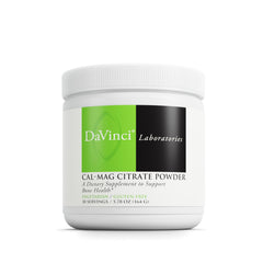 DAVINCI Labs Cal-Mag Citrate Powder tub for easy bone health support.