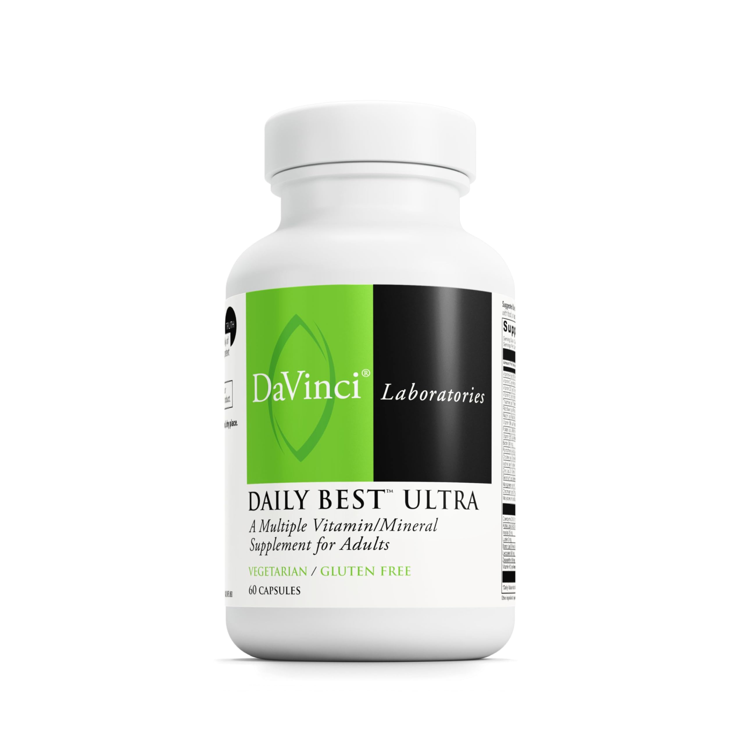 DAVINCI Labs Daily Best Ultra bottle front showing cardiovascular and bone health support