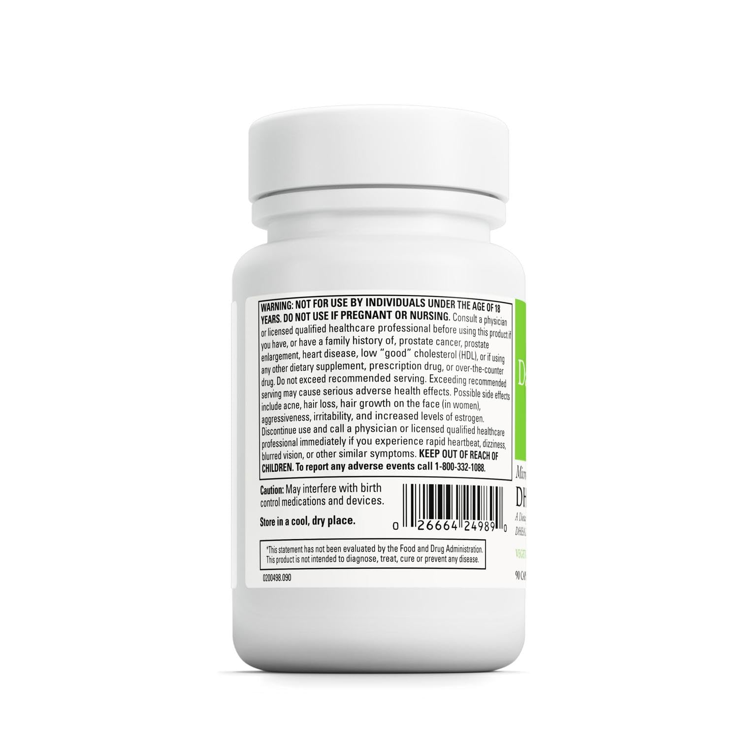 DAVINCI DHEA ingredient label emphasizing purity and transparency.