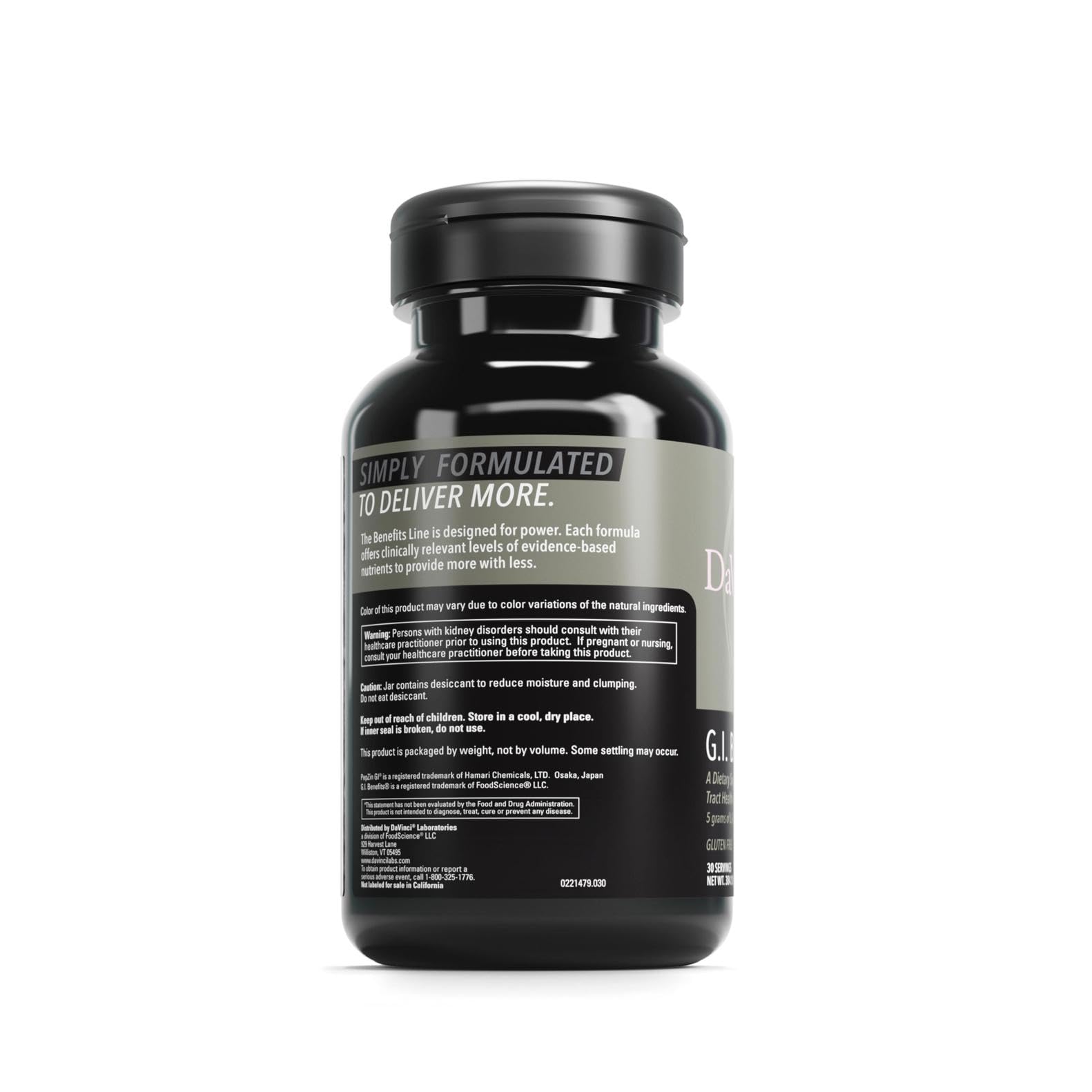 DAVINCI Labs GI Benefits ingredients raspberry beet showcase natural flavor and blend.