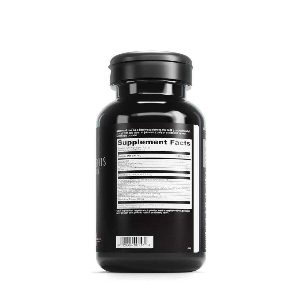 DAVINCI Labs GI Benefits scoop and dispense illustrating easy daily use.