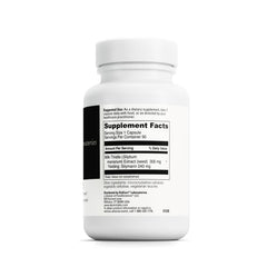 DAVINCI Labs Milk Thistle capsules close-up highlighting vegetarian formula.