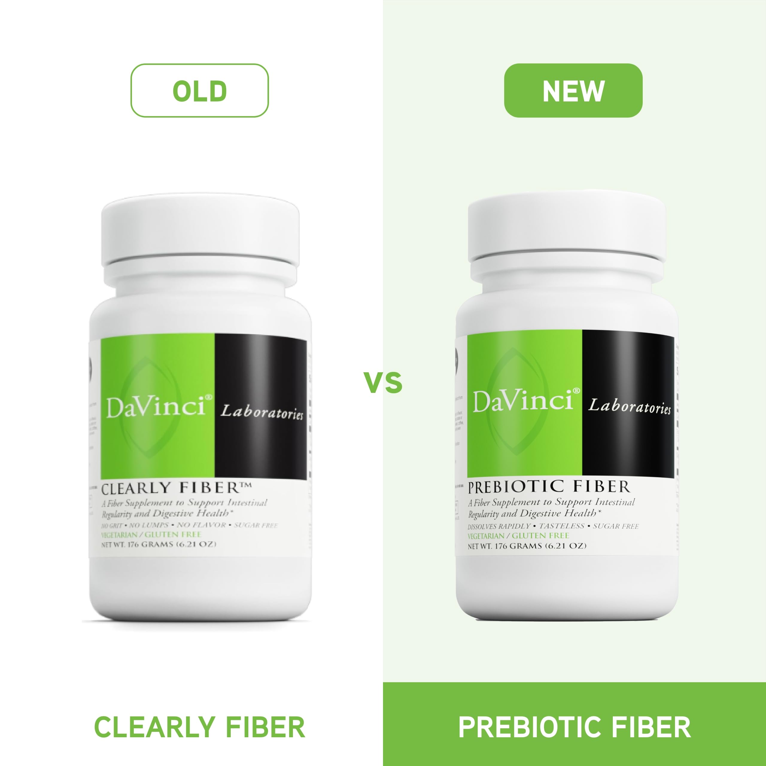 DAVINCI Labs Clearly Fiber bottle on shelf signals a daily wellness option.