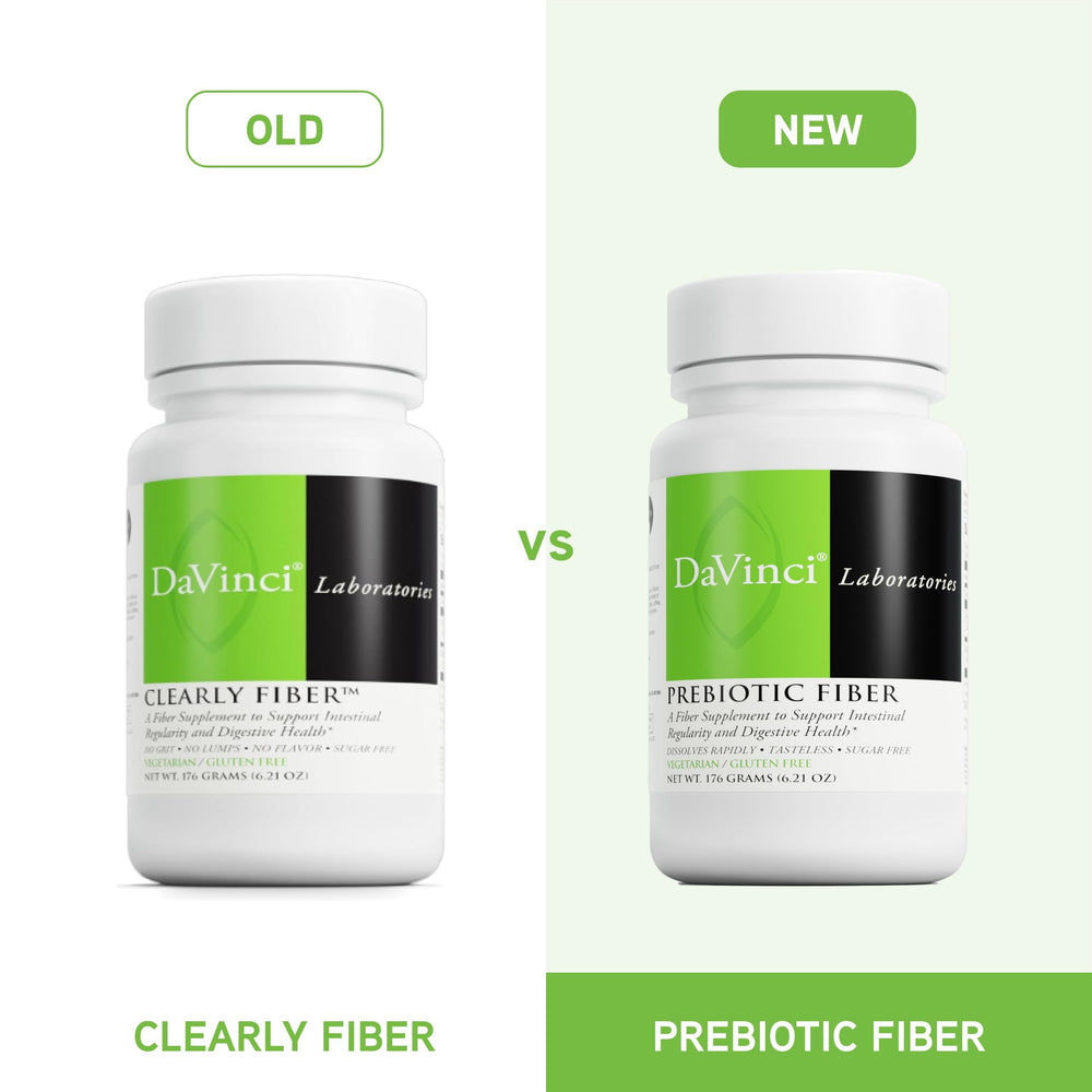 DAVINCI Labs Clearly Fiber bottle on shelf signals a daily wellness option.