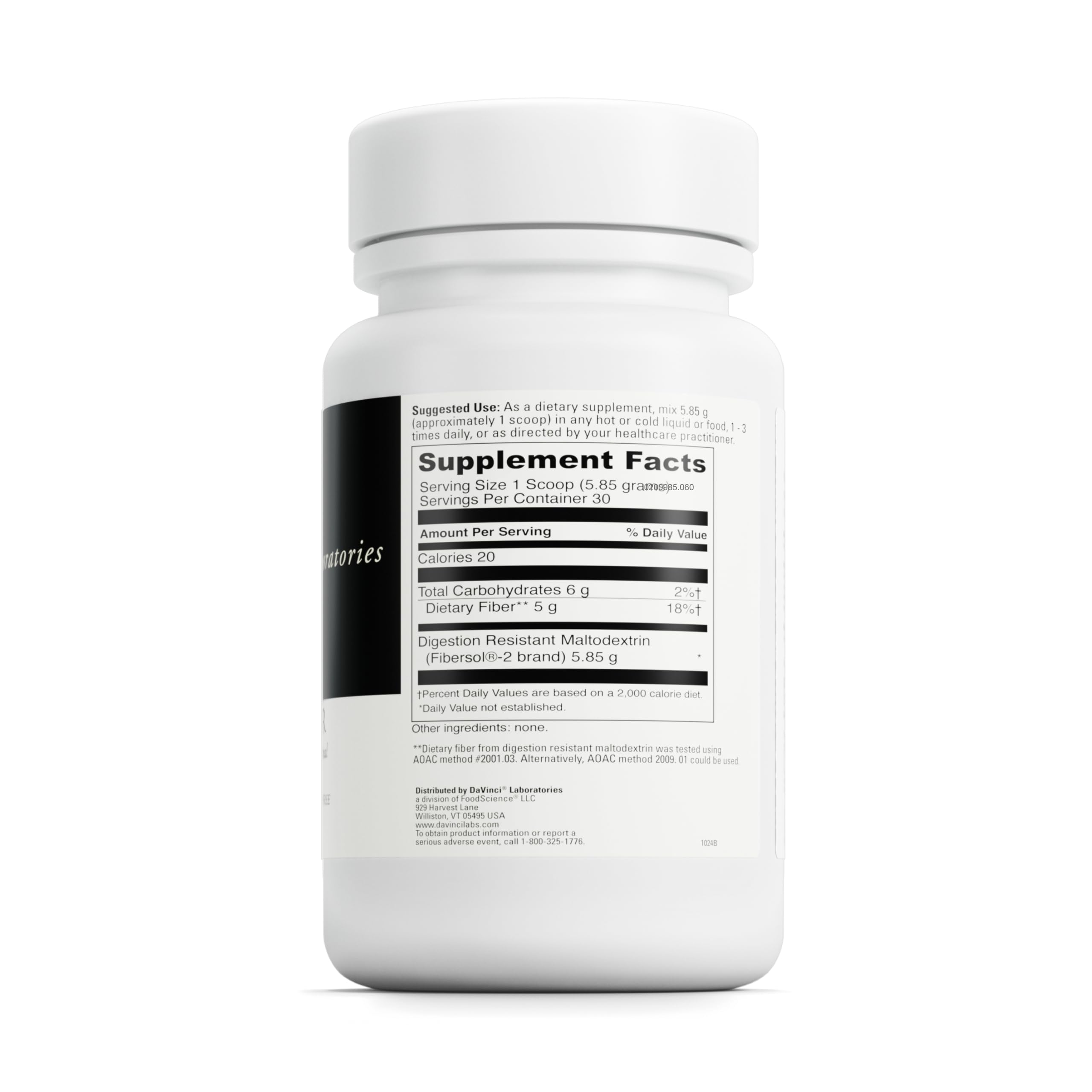 DAVINCI Labs Clearly Fiber dissolves tastelessly in water for convenient daily use.