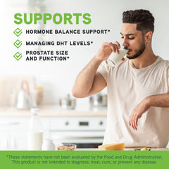 DAVINCI Labs Prostate Health capsules close-up illustrating vegetarian capsules for ease of use