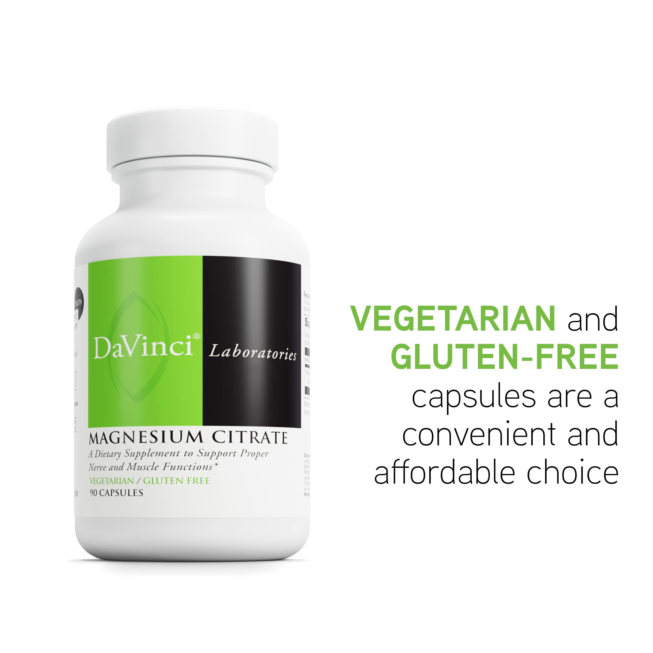 DaVinci Magnesium Citrate gluten-free packaging communicates pure ingredients