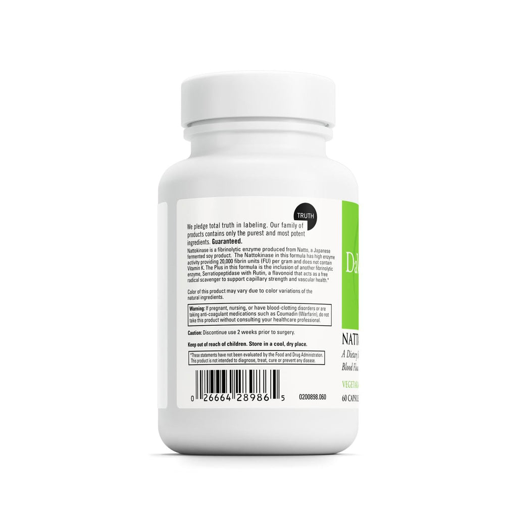 Front label of DAVINCI Labs Nattokinase Plus highlighting high-potency nattokinase.