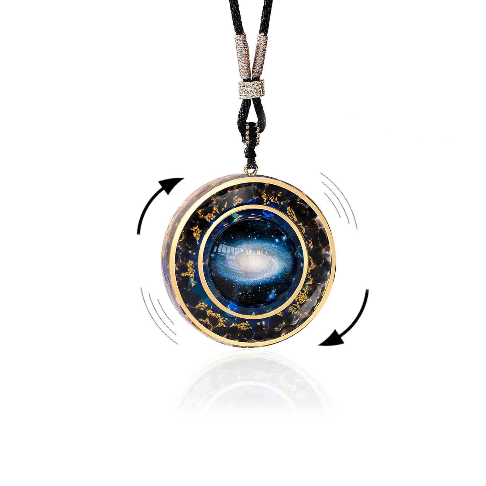 Day Day Up Nebula pendant highlights lapis lazuli for deeper energy balance.