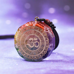 Day Day Up Orgonite pendant worn on neck for everyday wear