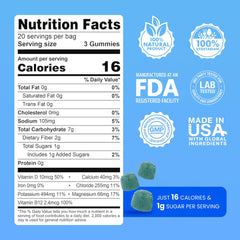 Day One Electrogummies blue raspberry pouch convenient for on-the-go hydration