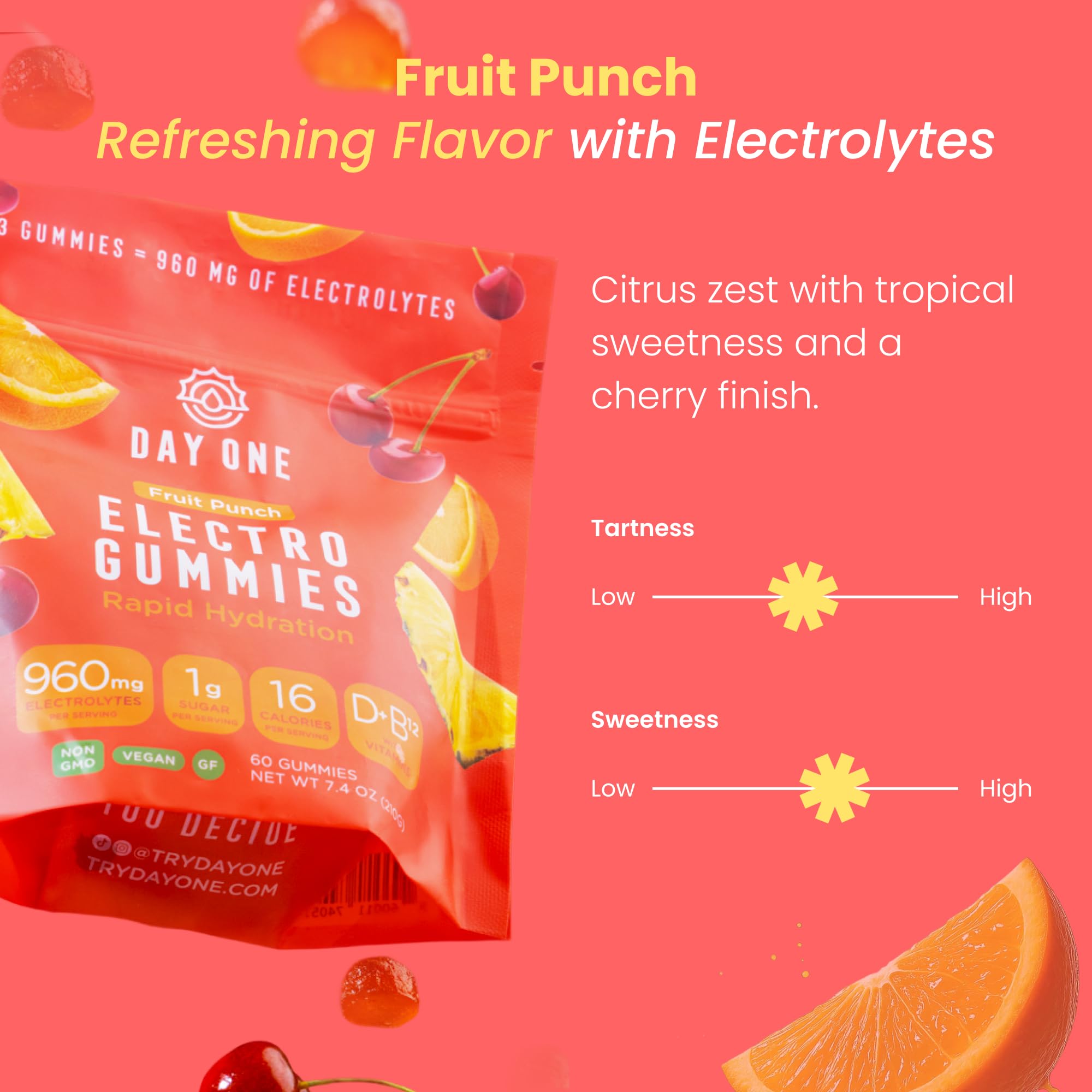 Day One Electrogummies fruit punch travel-friendly pack for easy hydration