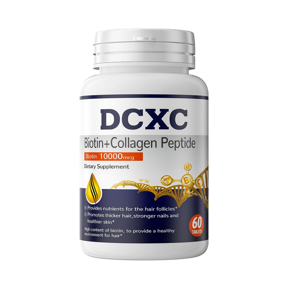 DCXC Biotin Collagen bottle on a neutral background for daily routine