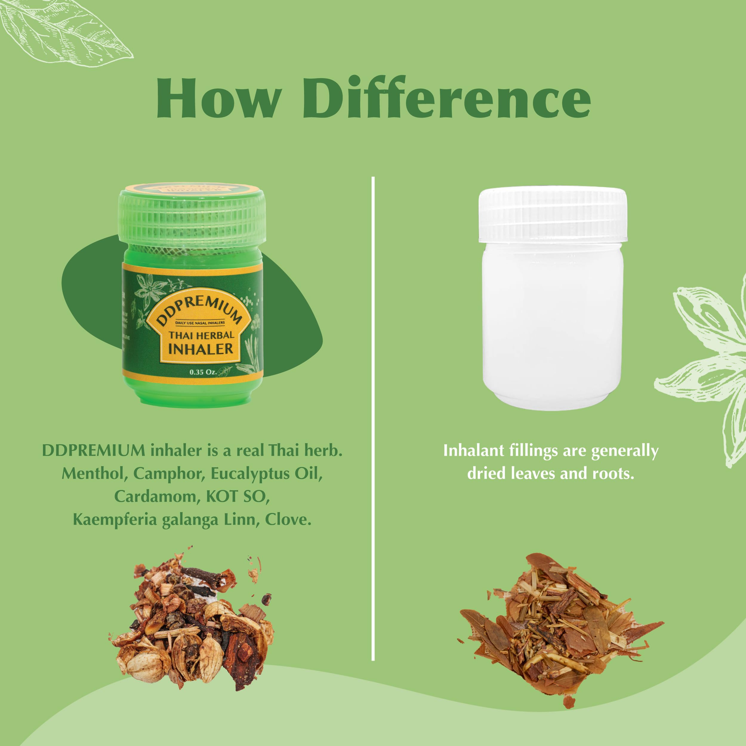 DDPremium inhaler eucalyptus oil note adds a fresh breathing feel