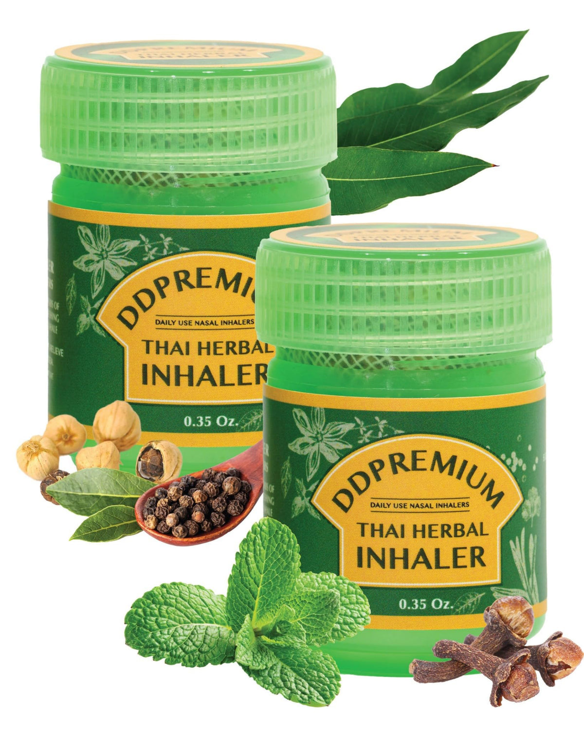DDPremium Thai Herbal Inhaler packaging showing compact travel-ready design