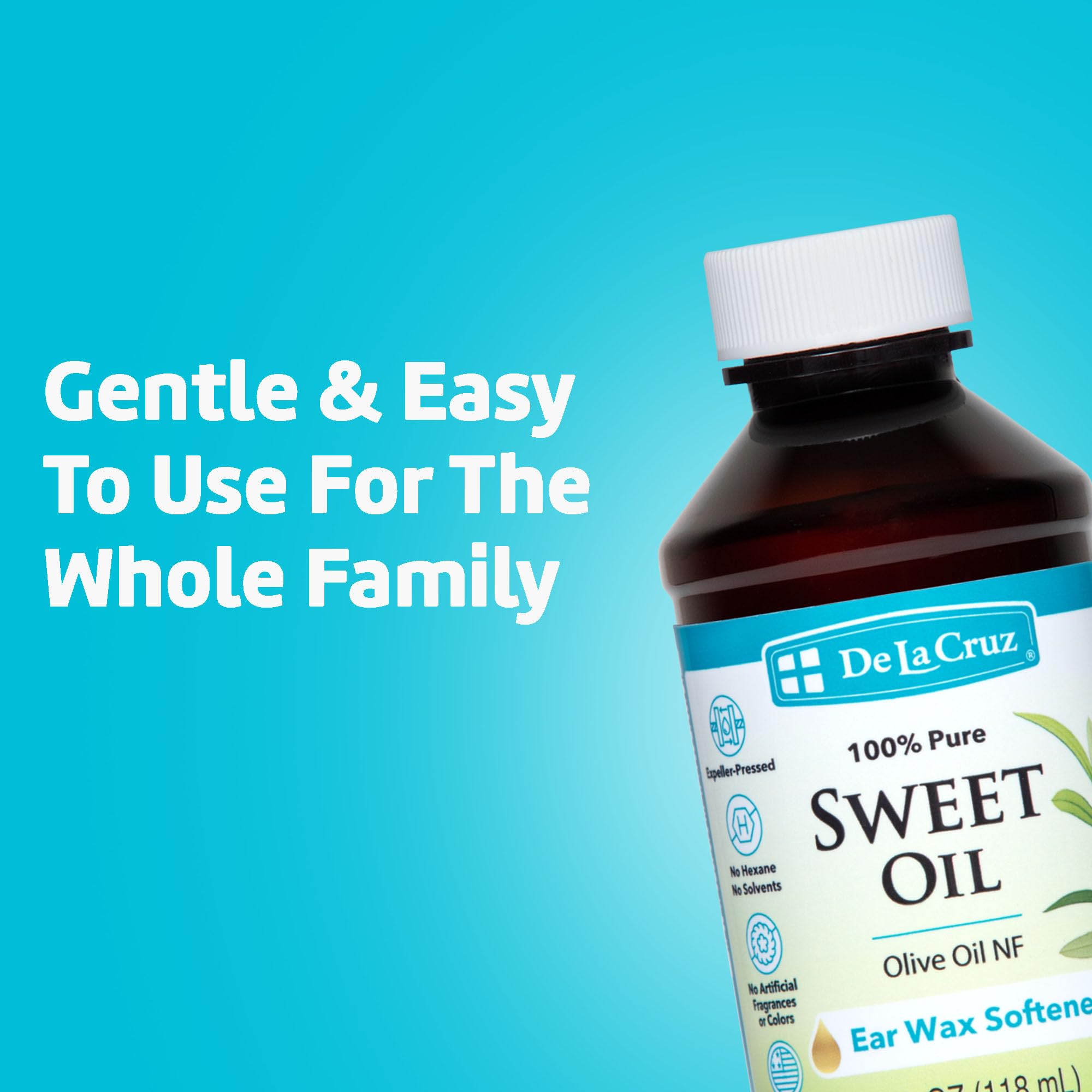 De La Cruz ear wax softener drops applied with dropper.