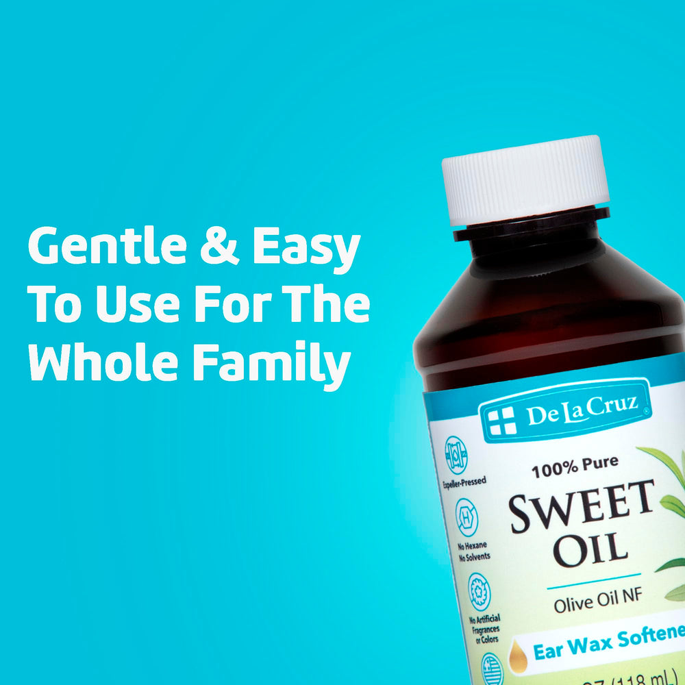 De La Cruz ear wax softener drops applied with dropper.