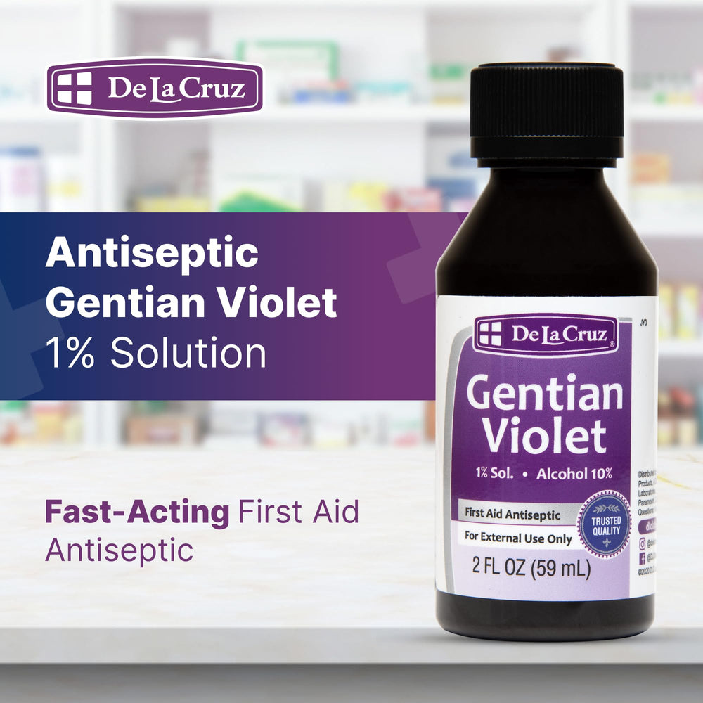 Applying De La Cruz Gentian Violet to a small cut