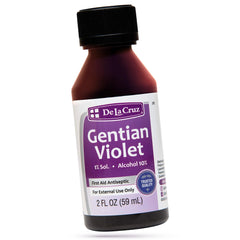 De La Cruz Gentian Violet bottle 2-oz ready for first aid use