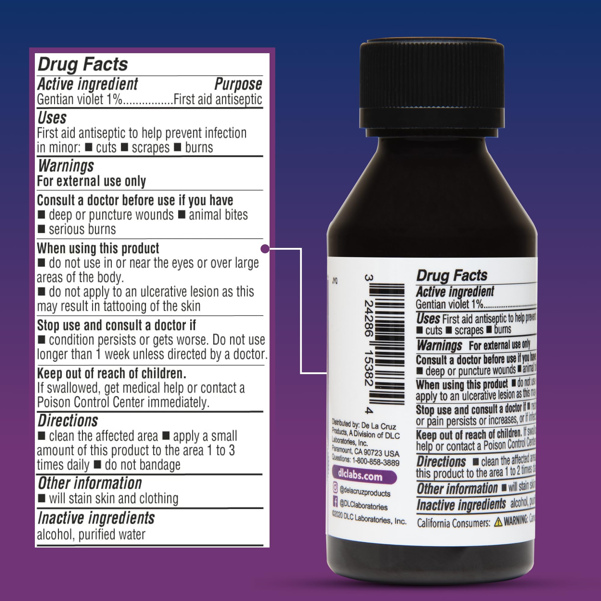 De La Cruz Gentian Violet safe for adults and children