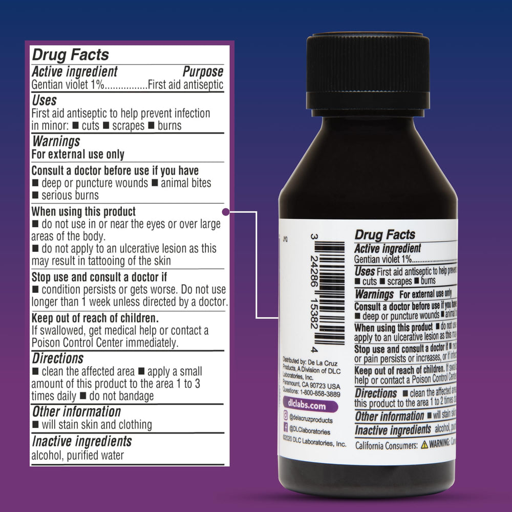 De La Cruz Gentian Violet safe for adults and children