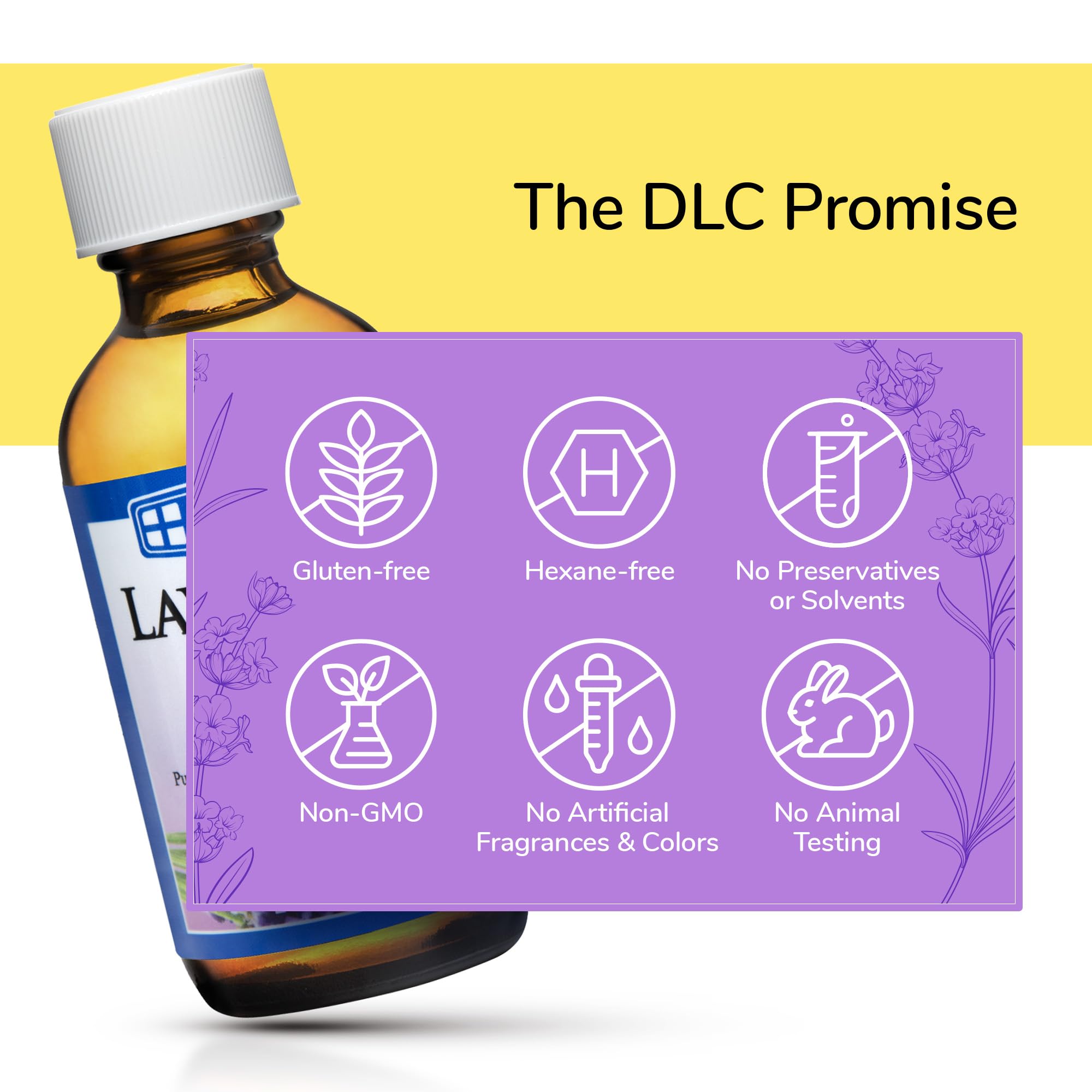 De La Cruz lavender oil with child safety cap ensures safe handling.