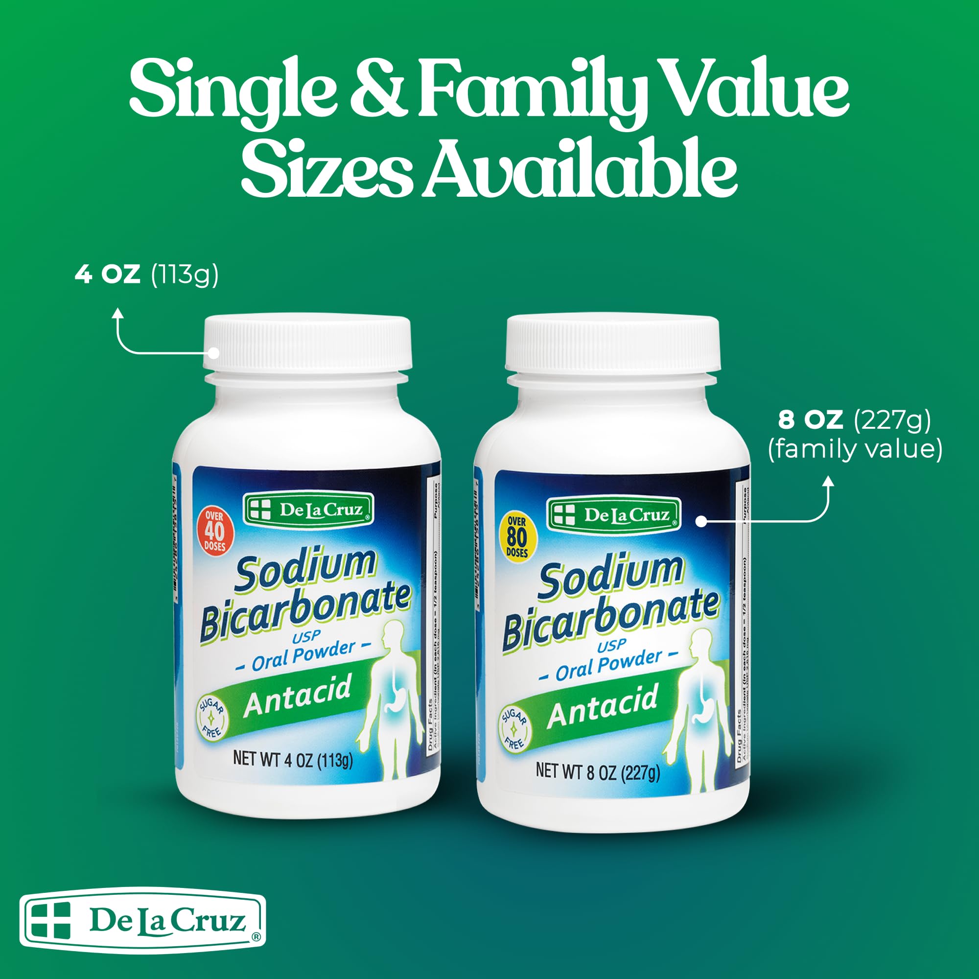 De La Cruz Pure sodium bicarbonate toothpaste-boost image suggests baking soda boosts oral care.