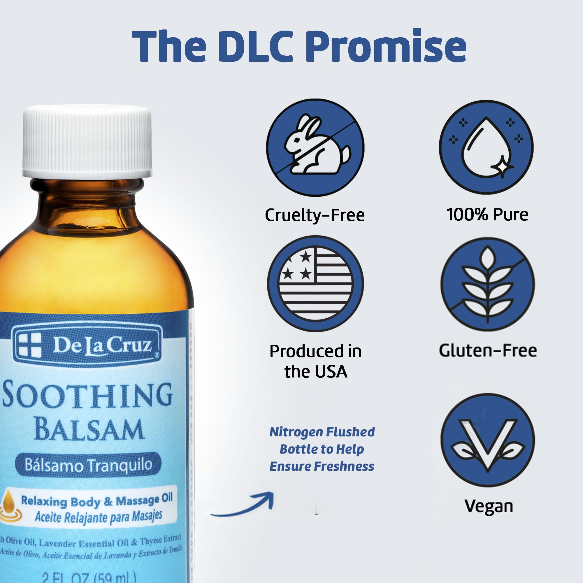Relaxed model receiving a massage with De La Cruz Soothing Balsam.
