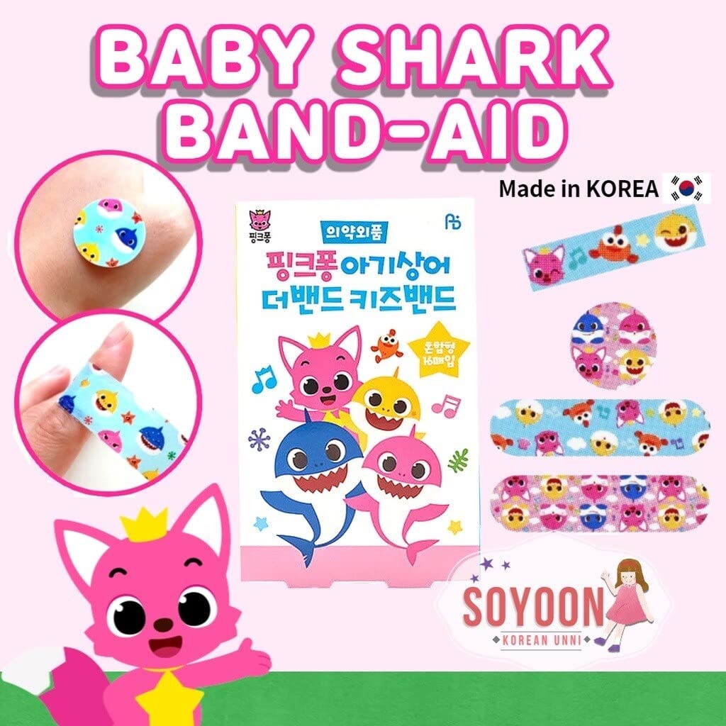 DEAD SKIN Shark Family First Band Aids rectangular pattern for larger scrapes