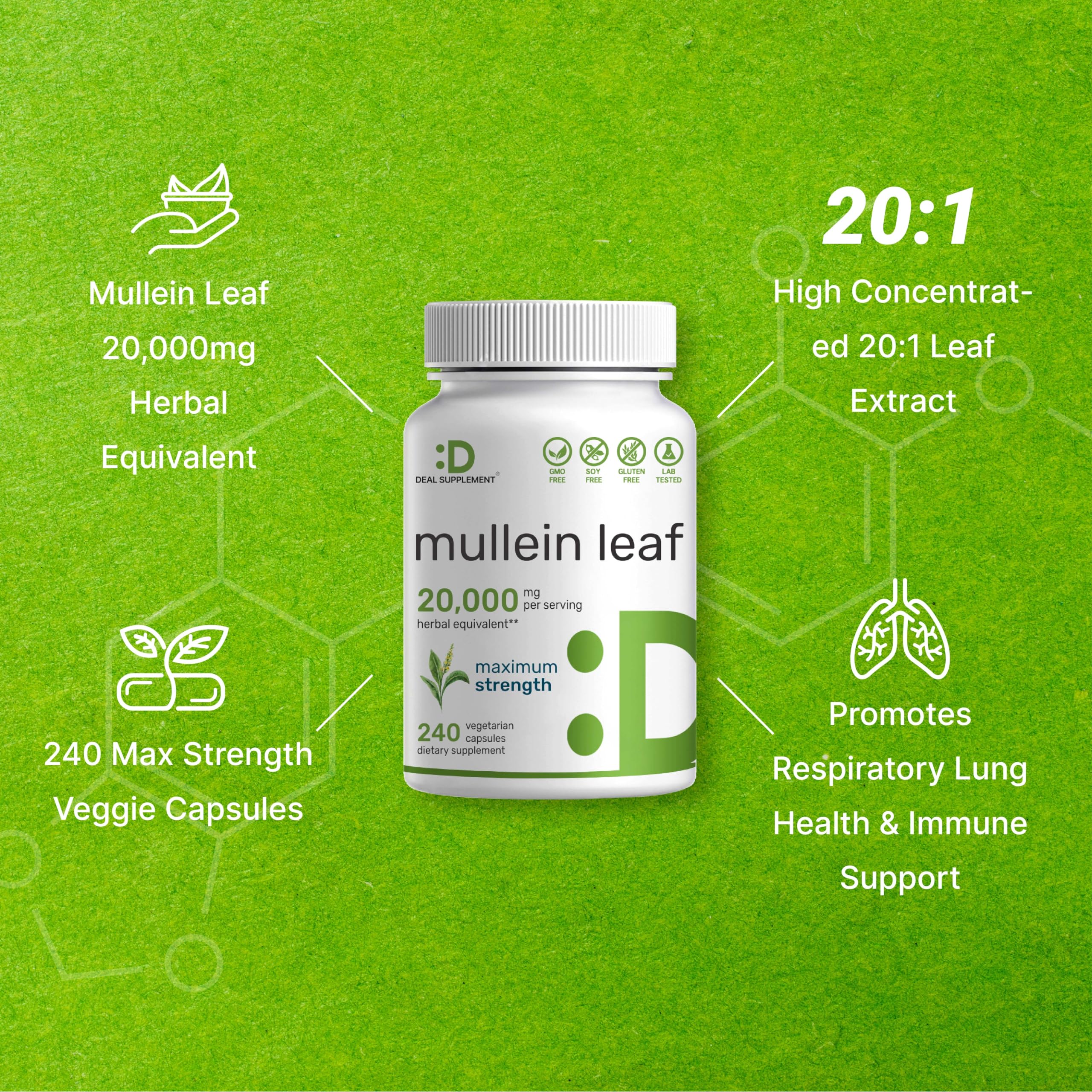 DEAL SUPPLEMENT 25:1 extract visual, highlights high potency