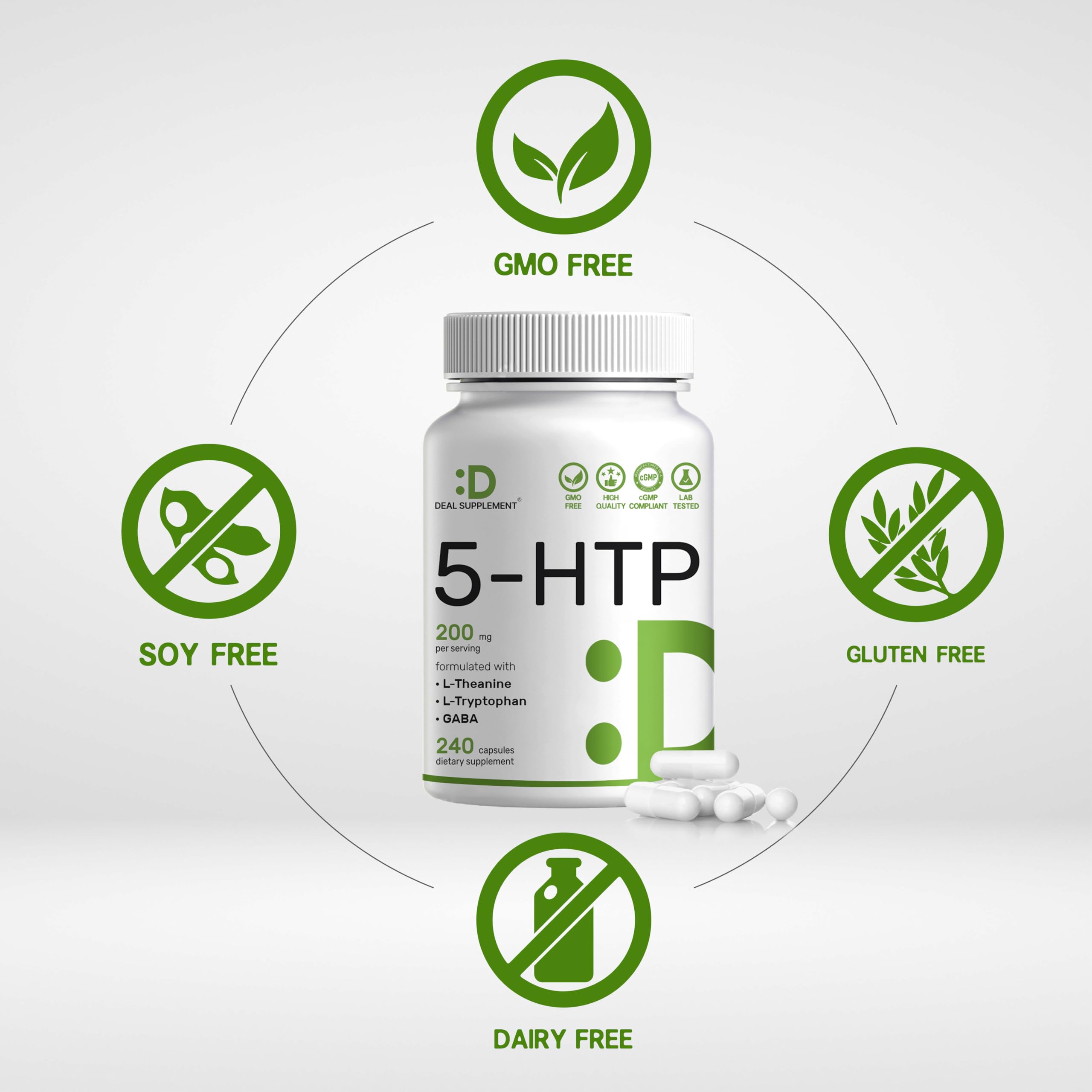 Deal Supplement L-tryptophan ingredient closeup for balance