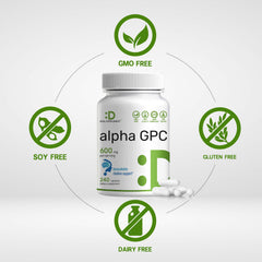 DEAL SUPPLEMENT Alpha GPC 600mg non GMO gluten-free label