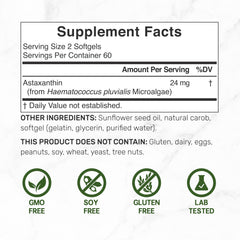 DEAL SUPPLEMENT Astaxanthin softgels close-up highlighting dual strength for daily use.