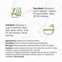 DEAL SUPPLEMENT Bath soak setup showing mineral flakes dissolving in warm water.