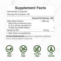 Deal Supplement Bitter Melon displays Berberine HCL as a key ingredient.
