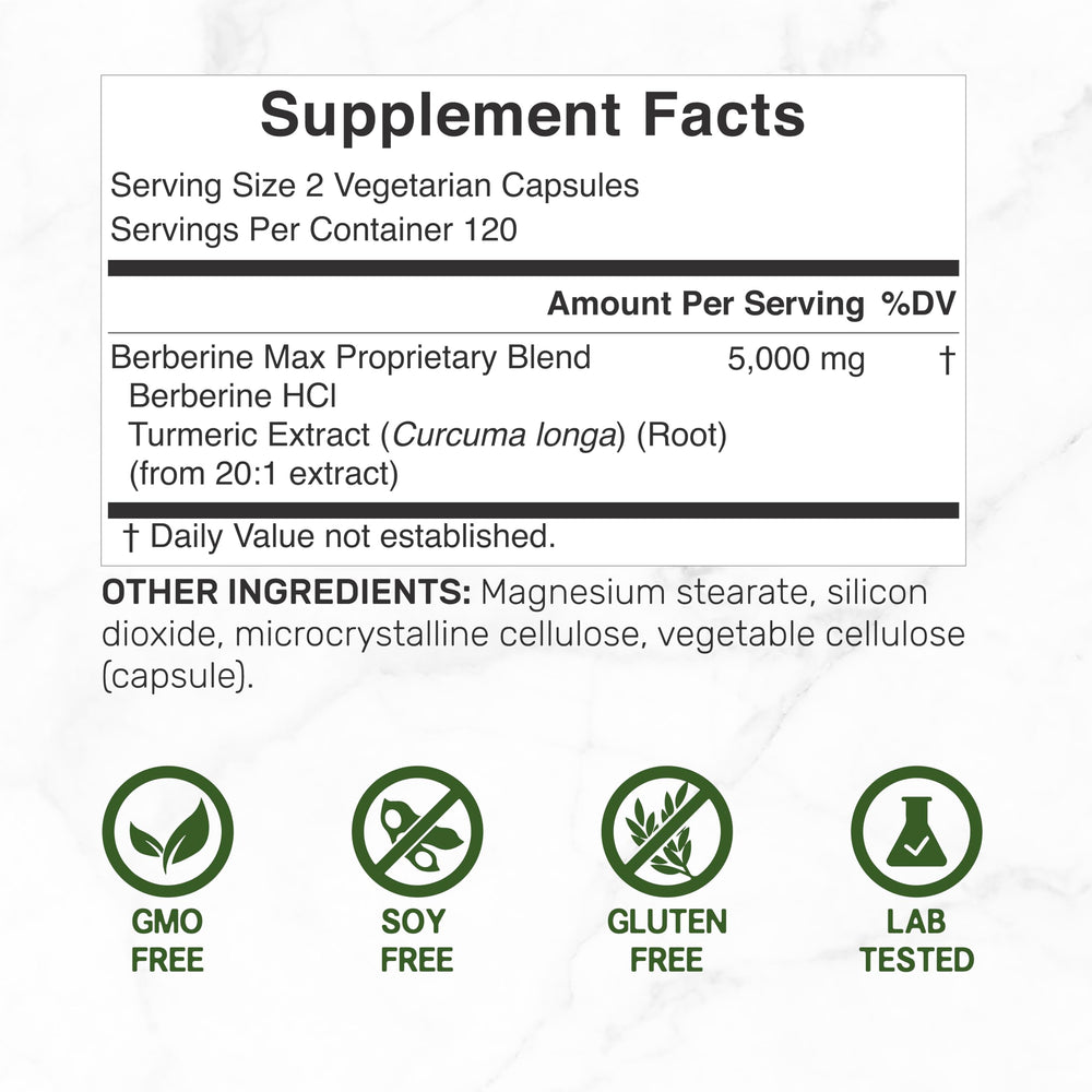 DEAL SUPPLEMENT Berberine Max label closeup highlighting purity and turmeric blend