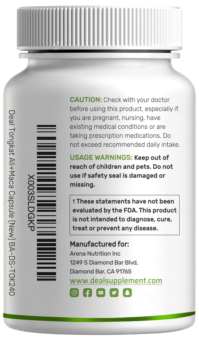 Serving suggestion with two DEAL SUPPLEMENT capsules for a daily dose