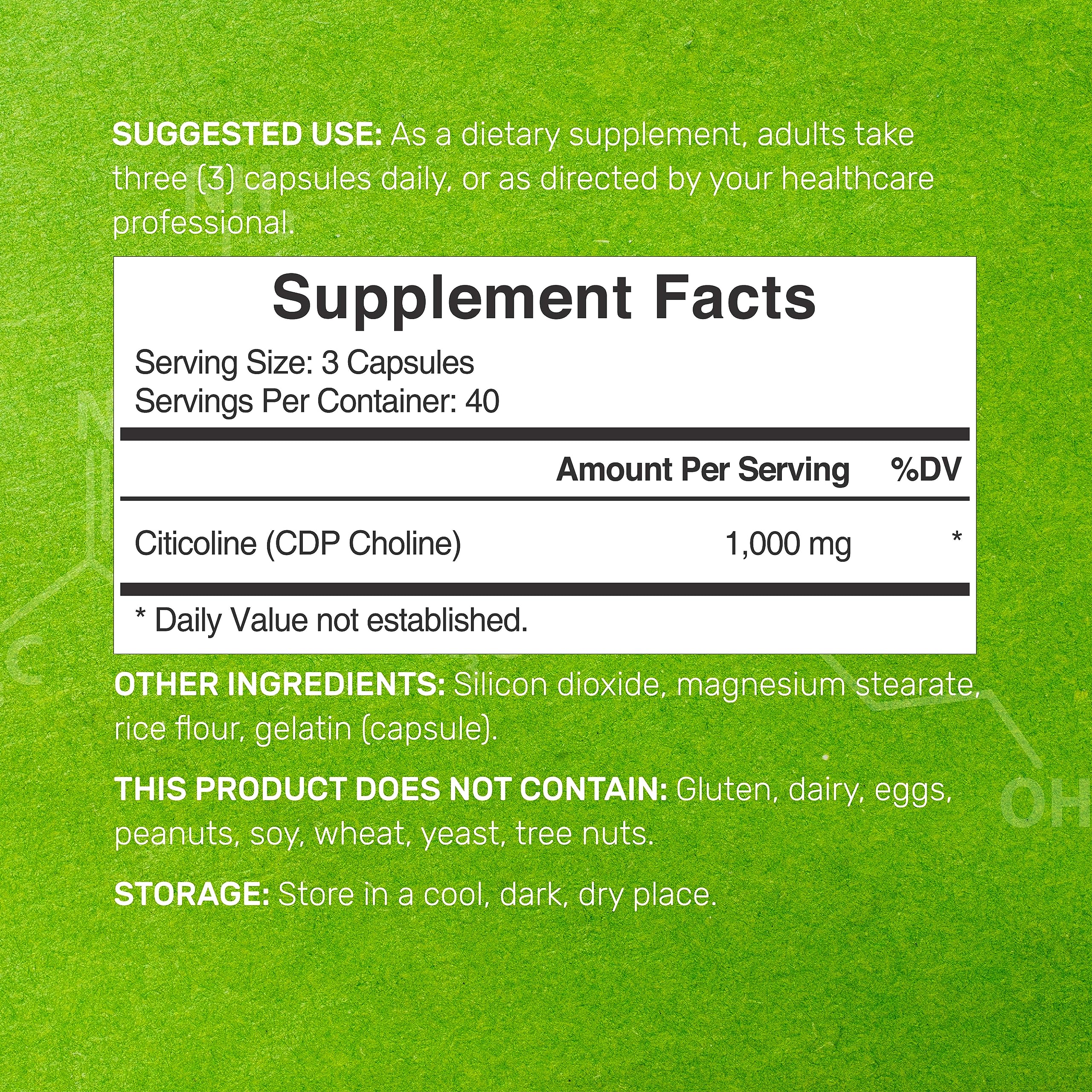Deal Supplement CDP Choline capsule close-up showing 1,000 mg per serving