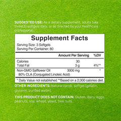 DEAL SUPPLEMENT CLA 3000mg capsules closeup for daily use.