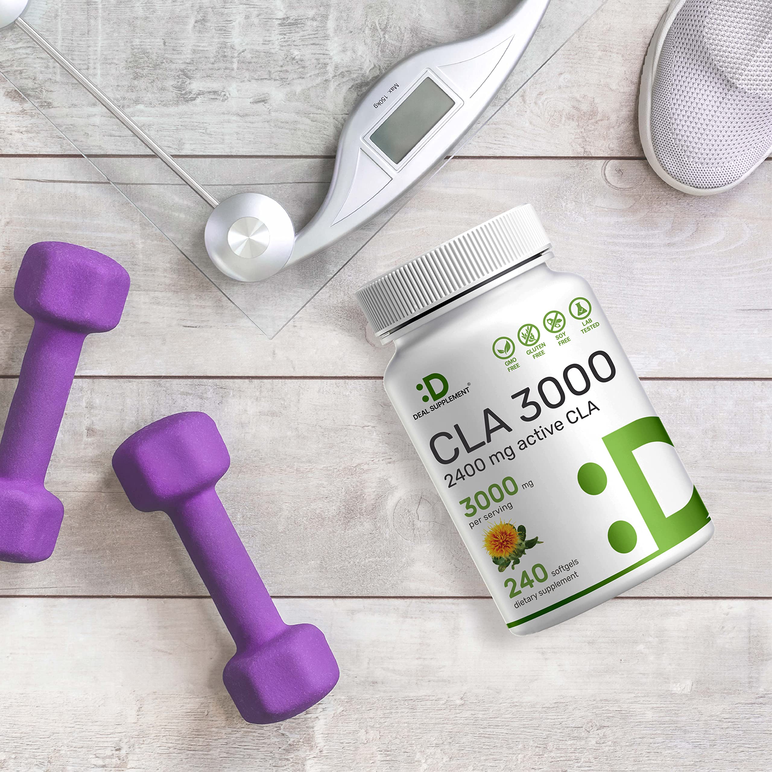 DEAL SUPPLEMENT CLA label highlights third-party testing and purity.
