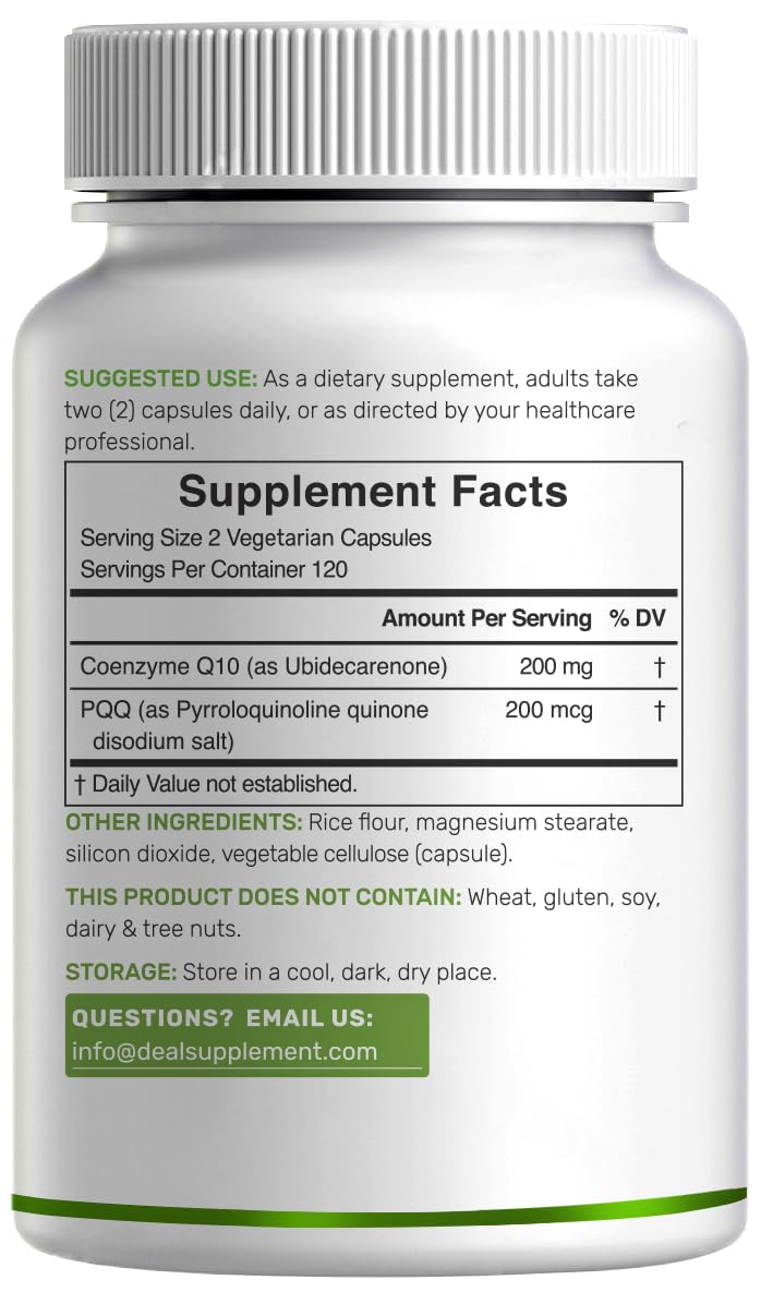 DEAL SUPPLEMENT CoQ10 non-GMO badge image stressing purity