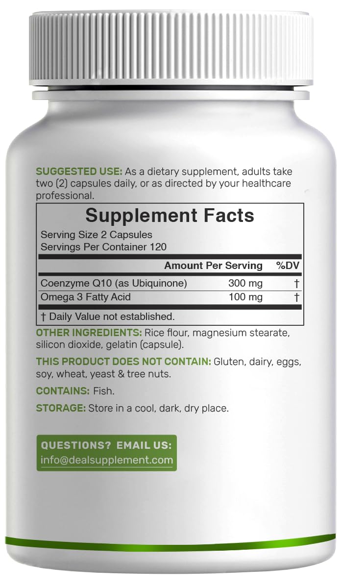 Deal Supplement CoQ10 Omega 3 in use during daily routine.