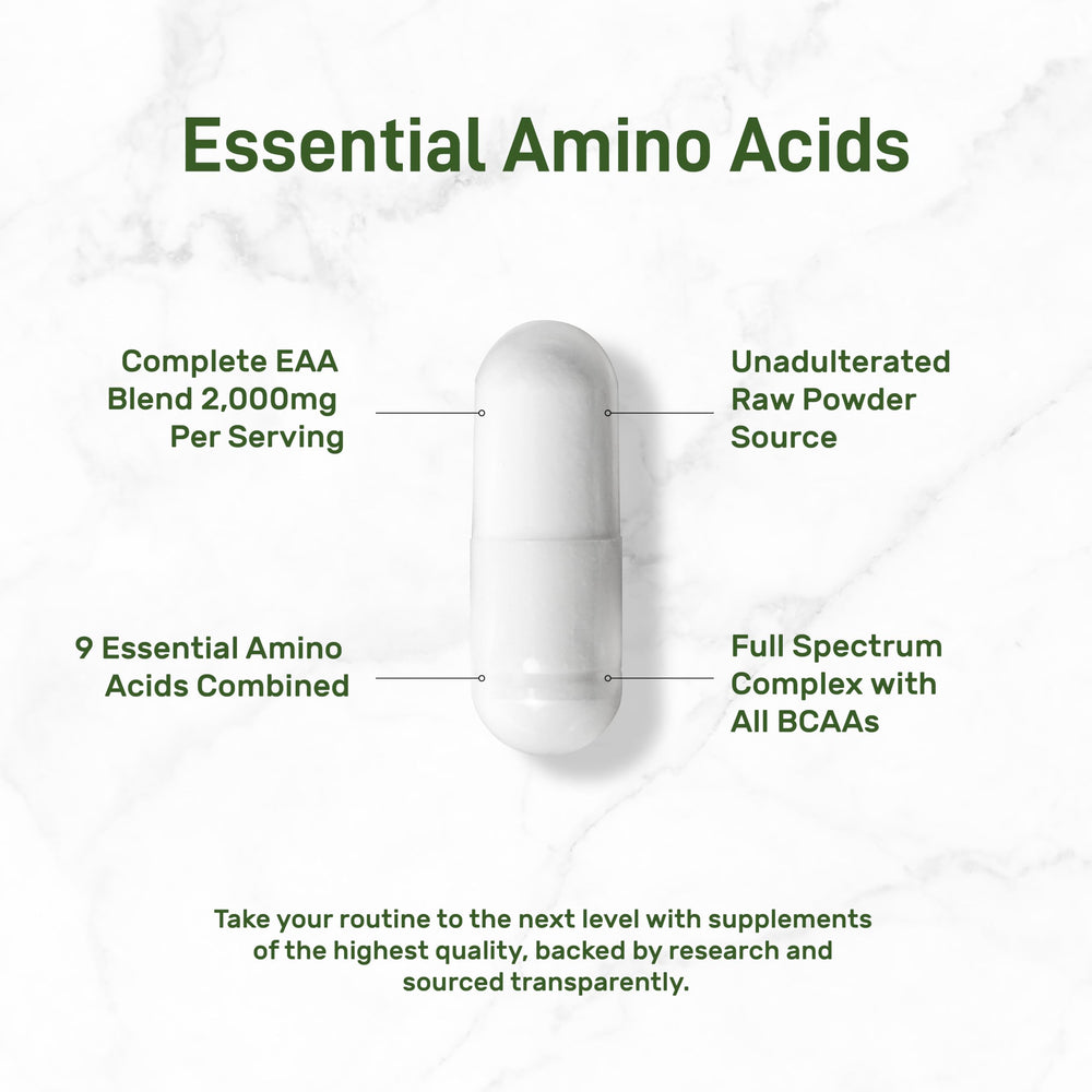 Deal Supplement EAA capsules being poured for easy daily consumption.