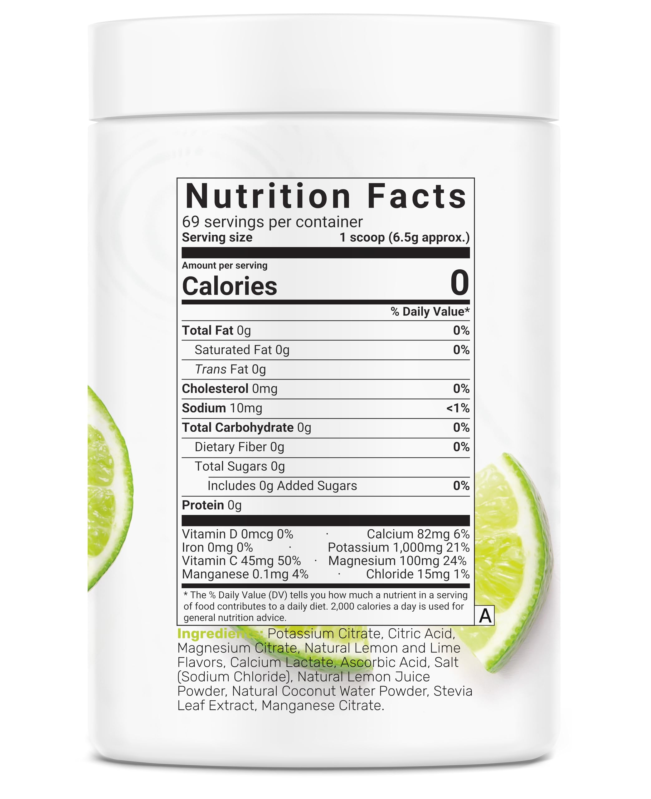 Calcium, magnesium, and vitamin C in Deal Supplement Electrolytes Powder