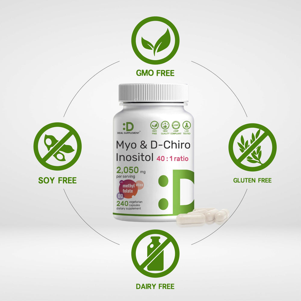 DEAL SUPPLEMENT bottle label highlights Folate and Vitamin D3 for daily nourishment