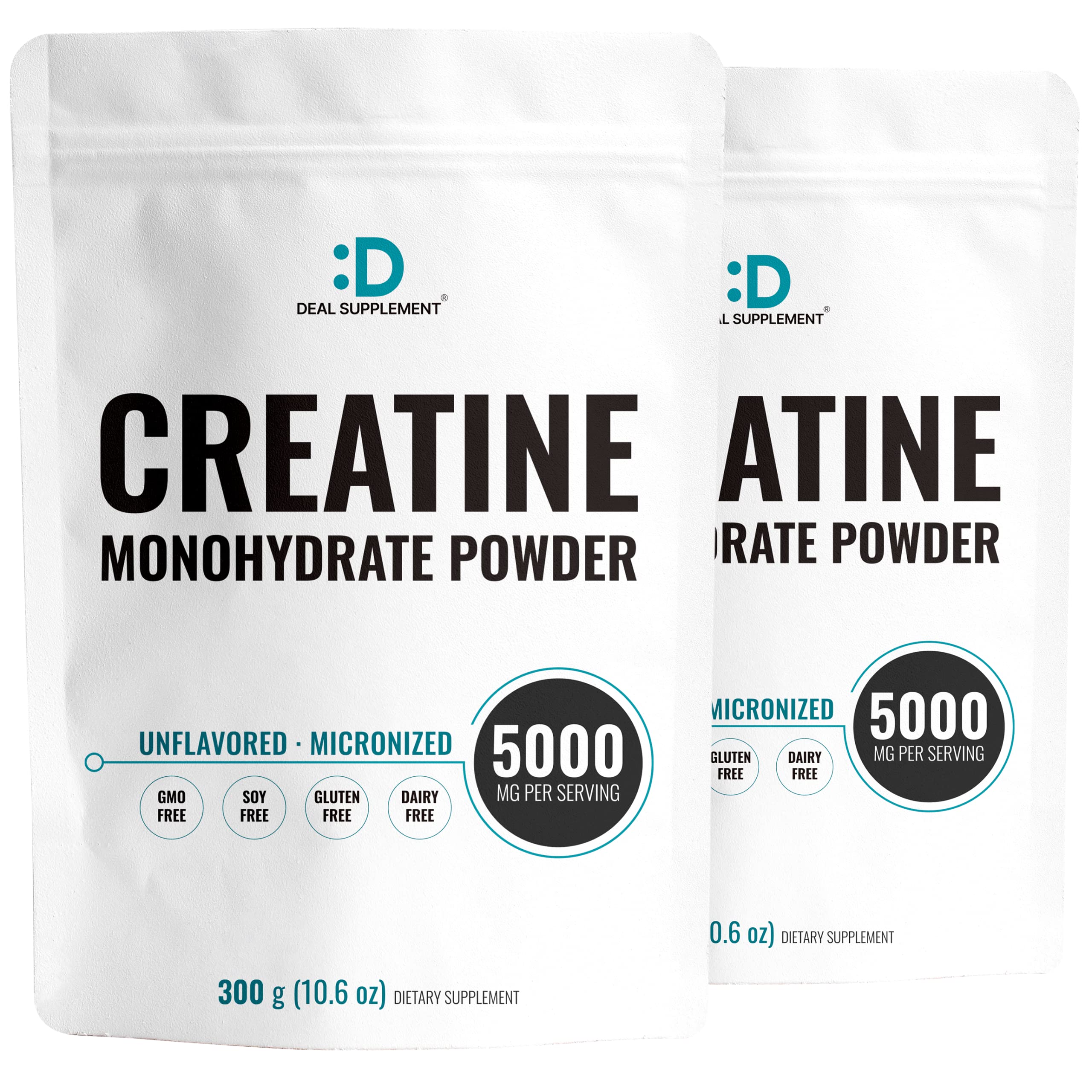 DEAL SUPPLEMENT Instant Creatine Monohydrate packaging is ideal for daily use and easy storage.