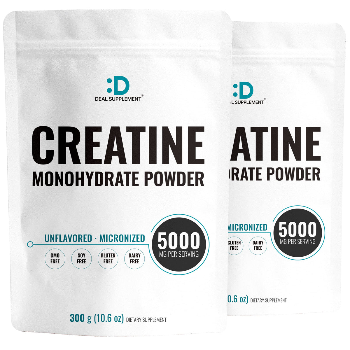 DEAL SUPPLEMENT Instant Creatine Monohydrate packaging is ideal for daily use and easy storage.