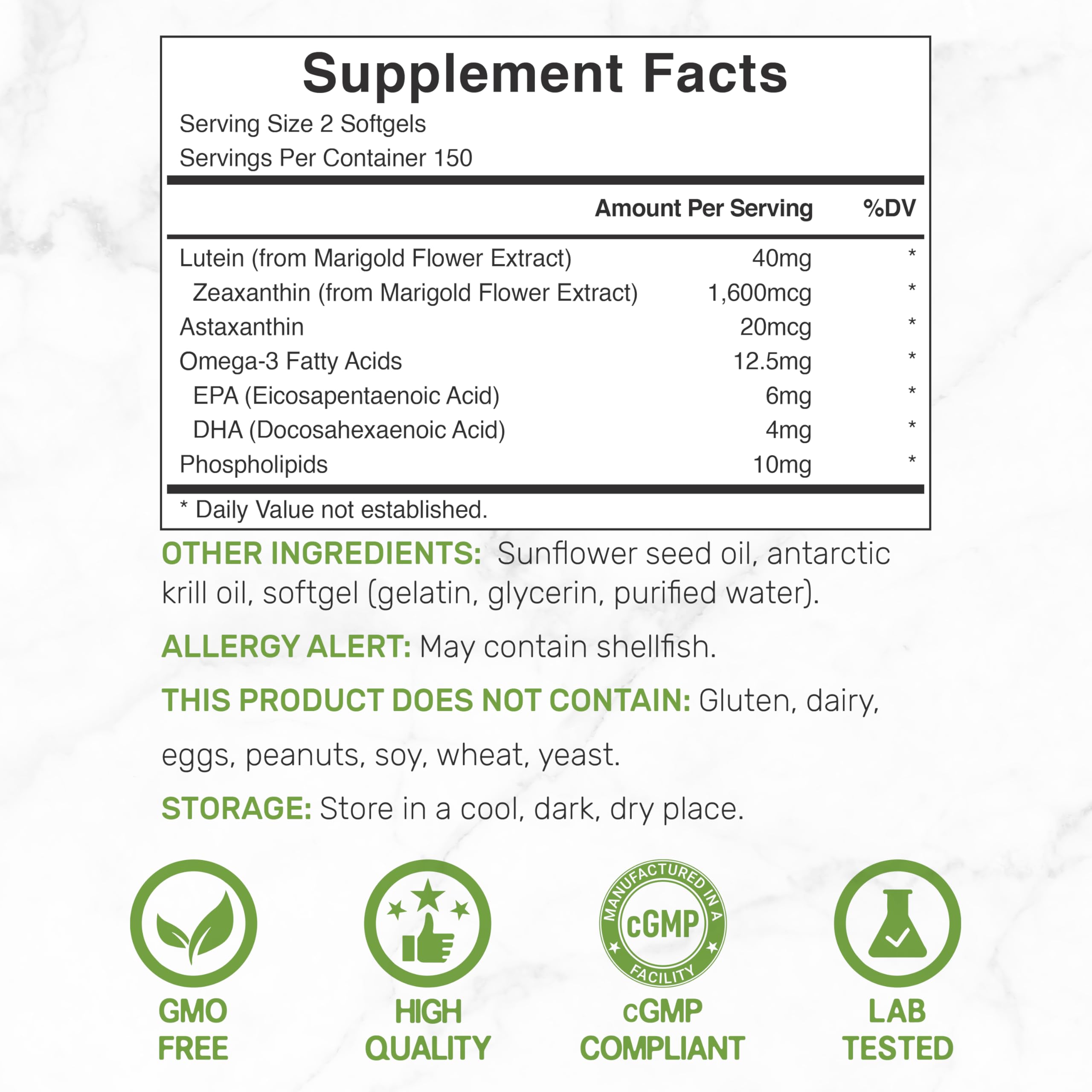 Deal Supplement lutein zeaxanthin softgels closeup of capsules for eye nutrition.