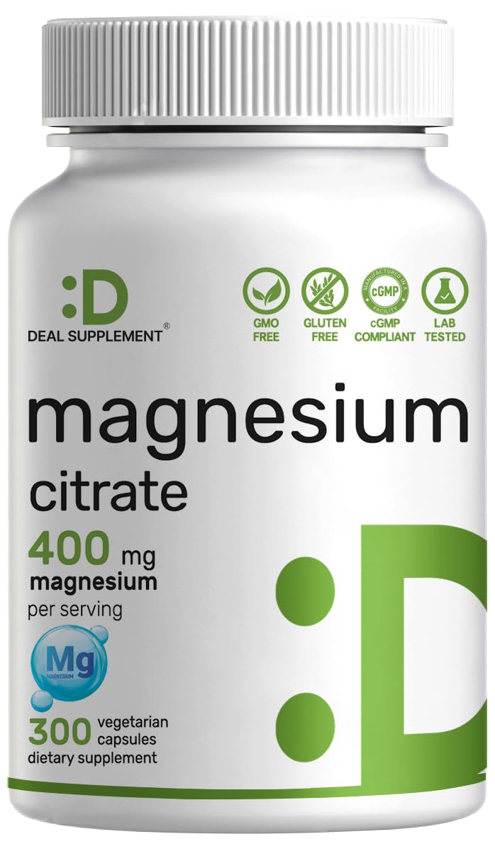 DEAL SUPPLEMENT Magnesium Citrate 400mg bottle front for daily wellness potential