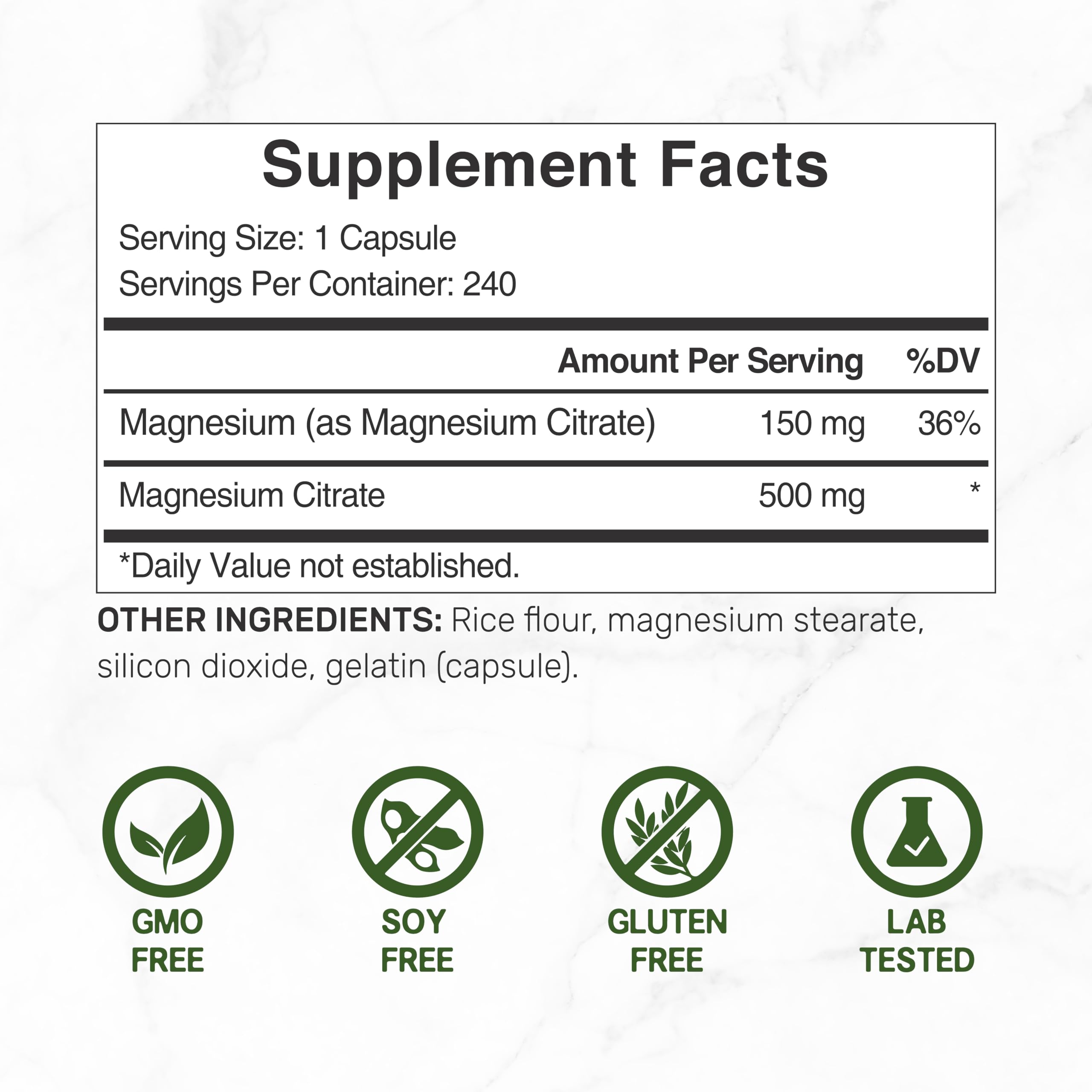 DEAL SUPPLEMENT Magnesium Citrate capsules close-up highlighting easy-to-swallow form